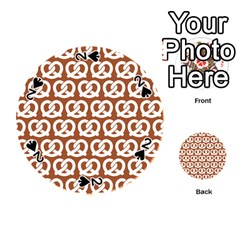 Brown Pretzel Illustrations Pattern Playing Cards 54 (round)  by GardenOfOphir