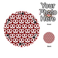 Red Pretzel Illustrations Pattern Playing Cards 54 (round)  by GardenOfOphir