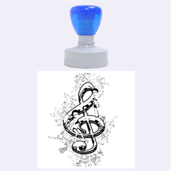 Music, Clef With Fairy And Floral Elements Rubber Round Stamps (large) by FantasyWorld7