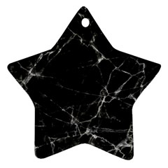 Black Marble Stone Pattern Ornament (star)  by Dushan