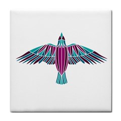 Stained Glass Bird Illustration  Tile Coasters by carocollins