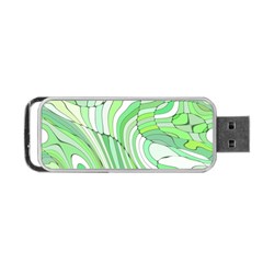 Retro Abstract Green Portable Usb Flash (one Side) by ImpressiveMoments