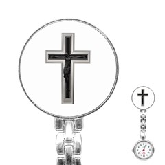 Red Christian Cross Stainless Steel Nurses Watch by igorsin