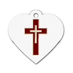 Red Christian Cross Dog Tag Heart (two Sides) by igorsin