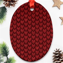 Red Reptile Skin Oval Ornament (two Sides) by trendistuff