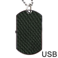 Dark Green Scales Dog Tag Usb Flash (two Sides)  by trendistuff