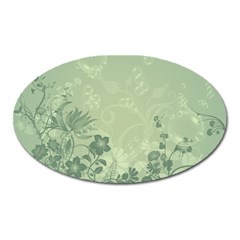 Wonderful Flowers In Soft Green Colors Oval Magnet by FantasyWorld7