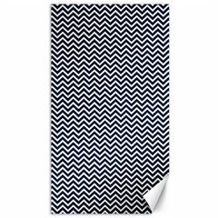 Blue And White Chevron Wavy Zigzag Stripes Canvas 40  X 72  