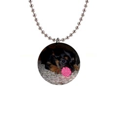 Puppy With A Chew Toy Button Necklaces by trendistuff