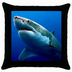 Great White Shark 3 Throw Pillow Cases (black) by trendistuff