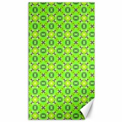 Vibrant Abstract Tropical Lime Foliage Lattice Canvas 40  X 72  