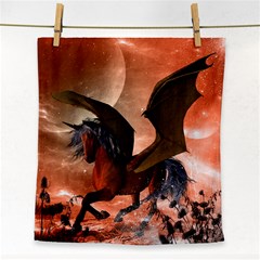 Wonderful Dark Unicorn In The Night Face Towel by FantasyWorld7