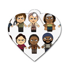 The Walking Dead   Main Characters Chibi   Amc Walking Dead   Manga Dead Dog Tag Heart (two Sides) by PTsImaginarium