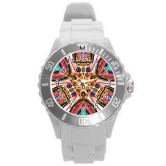 Ethnic You Collecition Round Plastic Sport Watch (l) by SugaPlumsEmporium