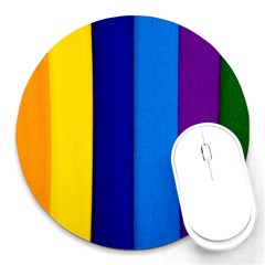 Rainbow Painting On Wood Round Mousepads by StuffOrSomething