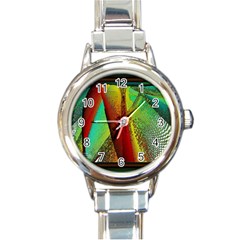 Stained Glass Window Round Italian Charm Watch by SugaPlumsEmporium