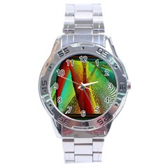 Stained Glass Window Stainless Steel Analogue Watch by SugaPlumsEmporium