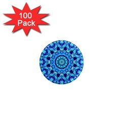 Blue Sea Jewel Mandala 1  Mini Magnet (100 Pack)  by Zandiepants