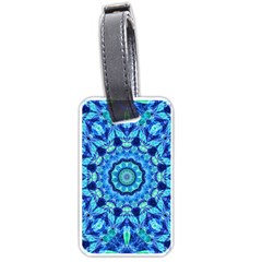 Blue Sea Jewel Mandala Luggage Tag (one Side) by Zandiepants