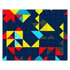 Colorful Shapes On A Blue Background                                        			jigsaw Puzzle (rectangular) by LalyLauraFLM