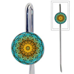 Blue Yellow Ocean Star Flower Mandala Book Mark by Zandiepants