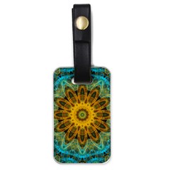 Blue Yellow Ocean Star Flower Mandala Luggage Tag (one Side) by Zandiepants