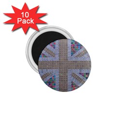 Multicoloured Union Jack 1 75  Magnets (10 Pack)  by cocksoupart