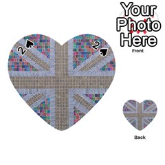 Multicoloured Union Jack Playing Cards 54 (heart)  by cocksoupart