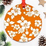 Orange Hawaiian Round Ornament (Two Sides)  Back