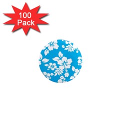 Light Blue Hawaiian 1  Mini Magnets (100 Pack)  by AlohaStore