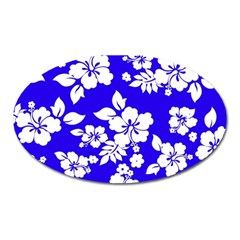 Deep Blue Hawaiian Oval Magnet by AlohaStore