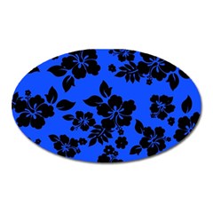 Dark Blue Hawaiian Oval Magnet by AlohaStore