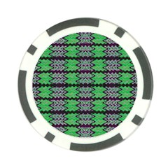 Pattern Tile Green Purple Poker Chip Card Guards by BrightVibesDesign