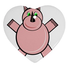 Pink Rhino Ornament (heart)  by Valentinaart