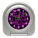 Purple and black elegant design Travel Alarm Clocks Front