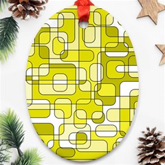 Yellow Decorative Abstraction Oval Ornament (two Sides)