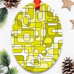 Yellow decorative abstraction Oval Ornament (Two Sides) Front