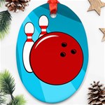 Bowling  Oval Ornament (Two Sides) Back