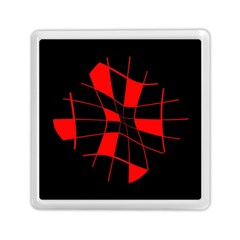 Red Abstract Flower Memory Card Reader (square) 