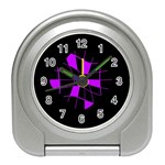 Purple abstract flower Travel Alarm Clocks Front