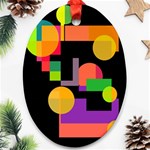 Colorful abstraction Oval Ornament (Two Sides) Front