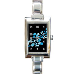 Blue Abstraction Rectangle Italian Charm Watch