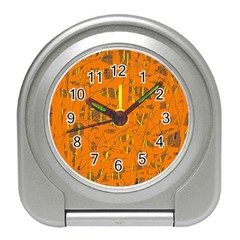 Orange Pattern Travel Alarm Clocks