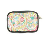 Hippie Flowers Pattern, Pink Blue Green, Zz0101 Coin Purse Back