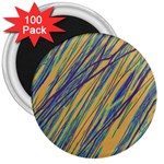 Blue and yellow Van Gogh pattern 3  Magnets (100 pack) Front