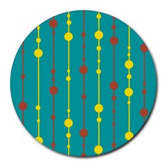 Green, Yellow And Red Pattern Round Mousepads