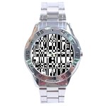 Black and white pattern Stainless Steel Analogue Watch Front