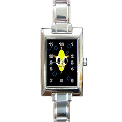 Yellow Fish Rectangle Italian Charm Watch