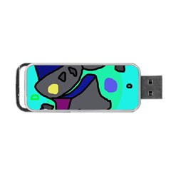 Blue Comic Abstract Portable Usb Flash (one Side) by Valentinaart