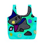 Blue comic abstract Full Print Recycle Bags (M)  Back